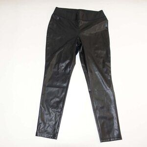 INC International Concepts Women's Faux Leather Pull On Pants Size 16 Black